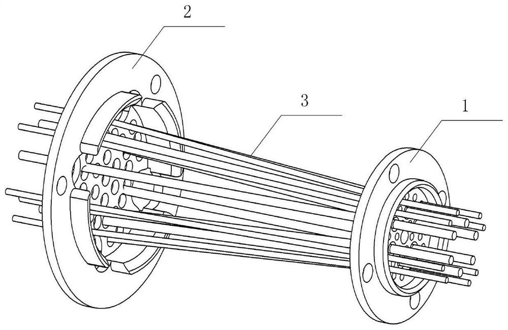 Airtight small-winding-moment wire shaft penetrating device