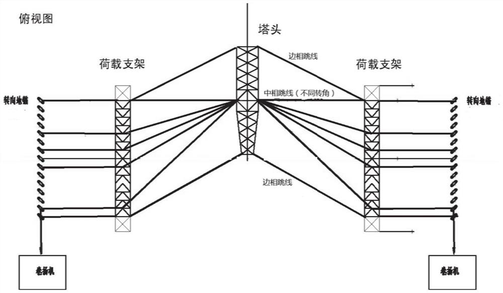 Single-loop strain tower head-jumper real-model test device shaped like Chinese character 'gan'