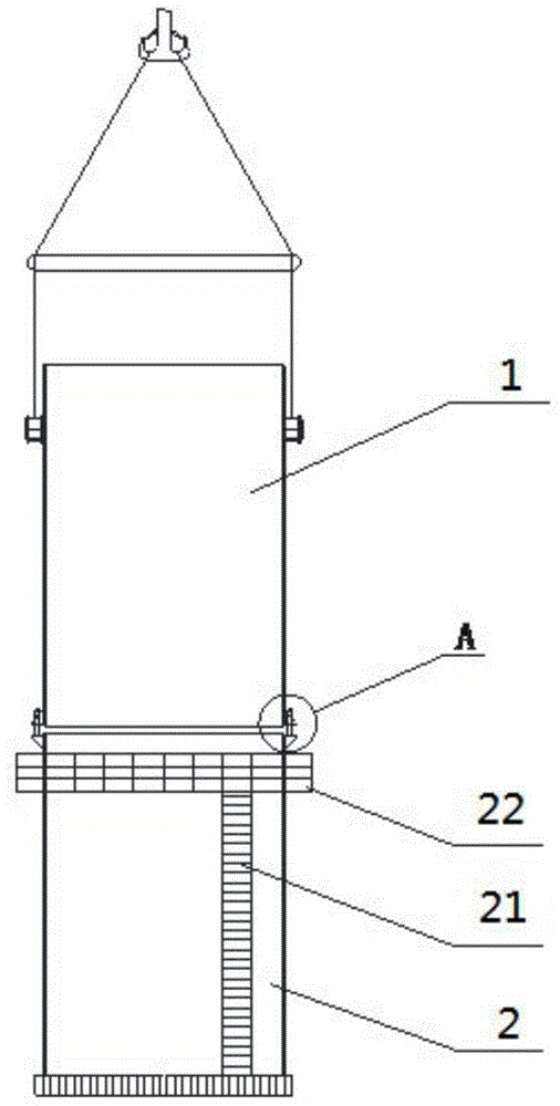 In-place guiding device for segmented hoisting and air pairing of heavy tower equipment