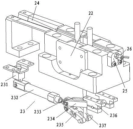 Bending mechanism for automobile door lock latch production line