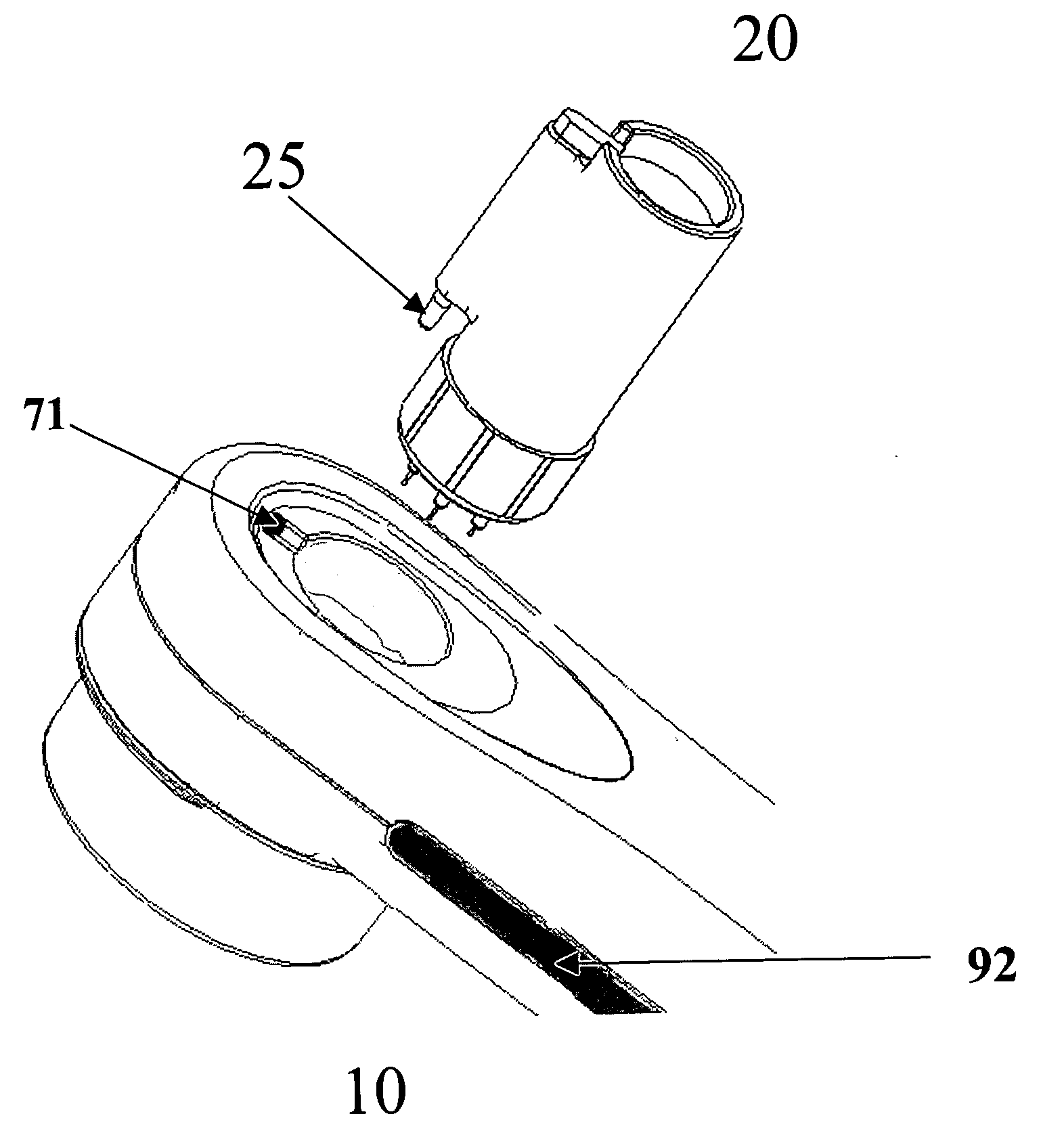 Replaceable electrostatically sprayable material reservoir design having electrostatic spraying and method for using same