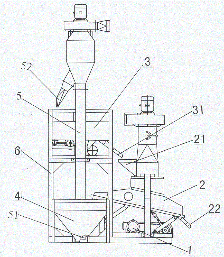 Impurity removing and stone removing combination machine