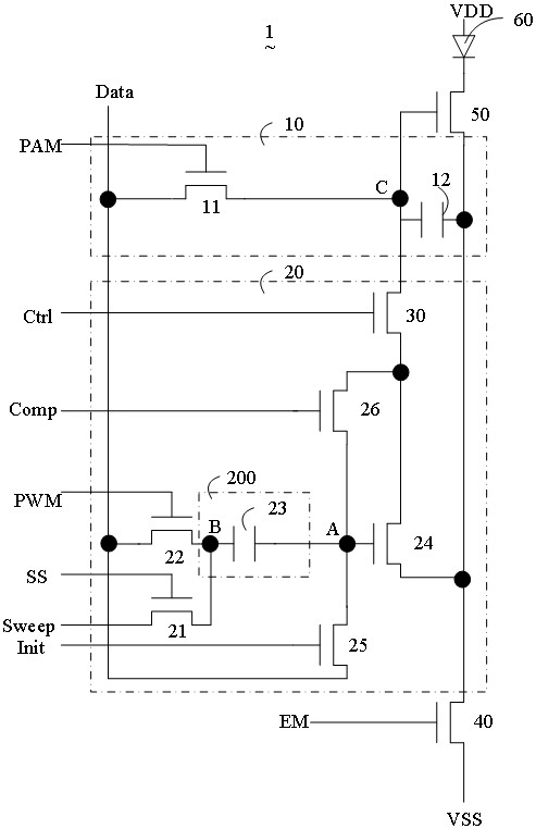 Pixel circuit, display device and display control method for pixel circuit