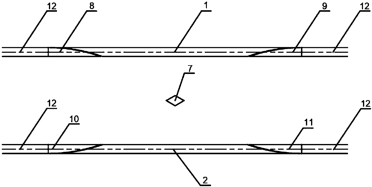 Lifting-type double crossover monorail turnout