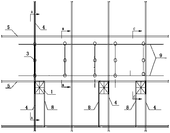 Support method for normally installed hatch coaming of ultra-large container ship