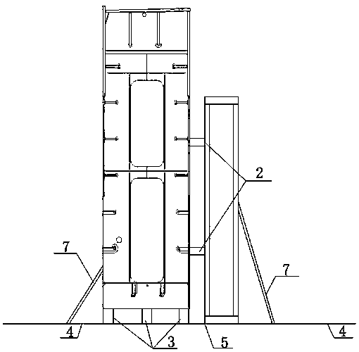 Support method for normally installed hatch coaming of ultra-large container ship