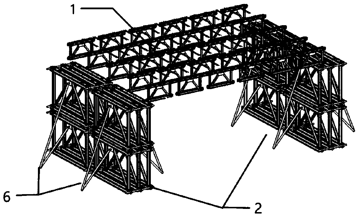 Novel unit truss type concrete frame structure formwork supporting system and construction method thereof
