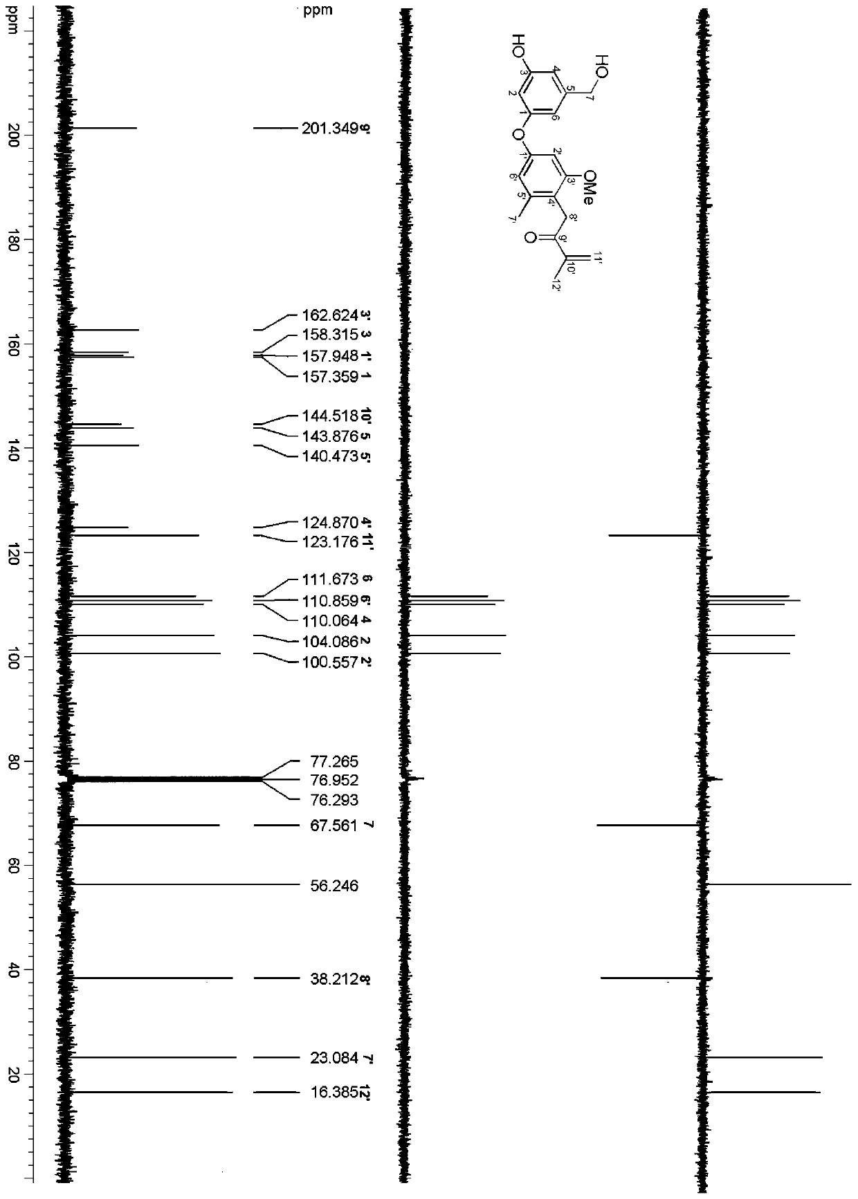 Diphenyl ether compound extracted from honeysuckle and its preparation method and application