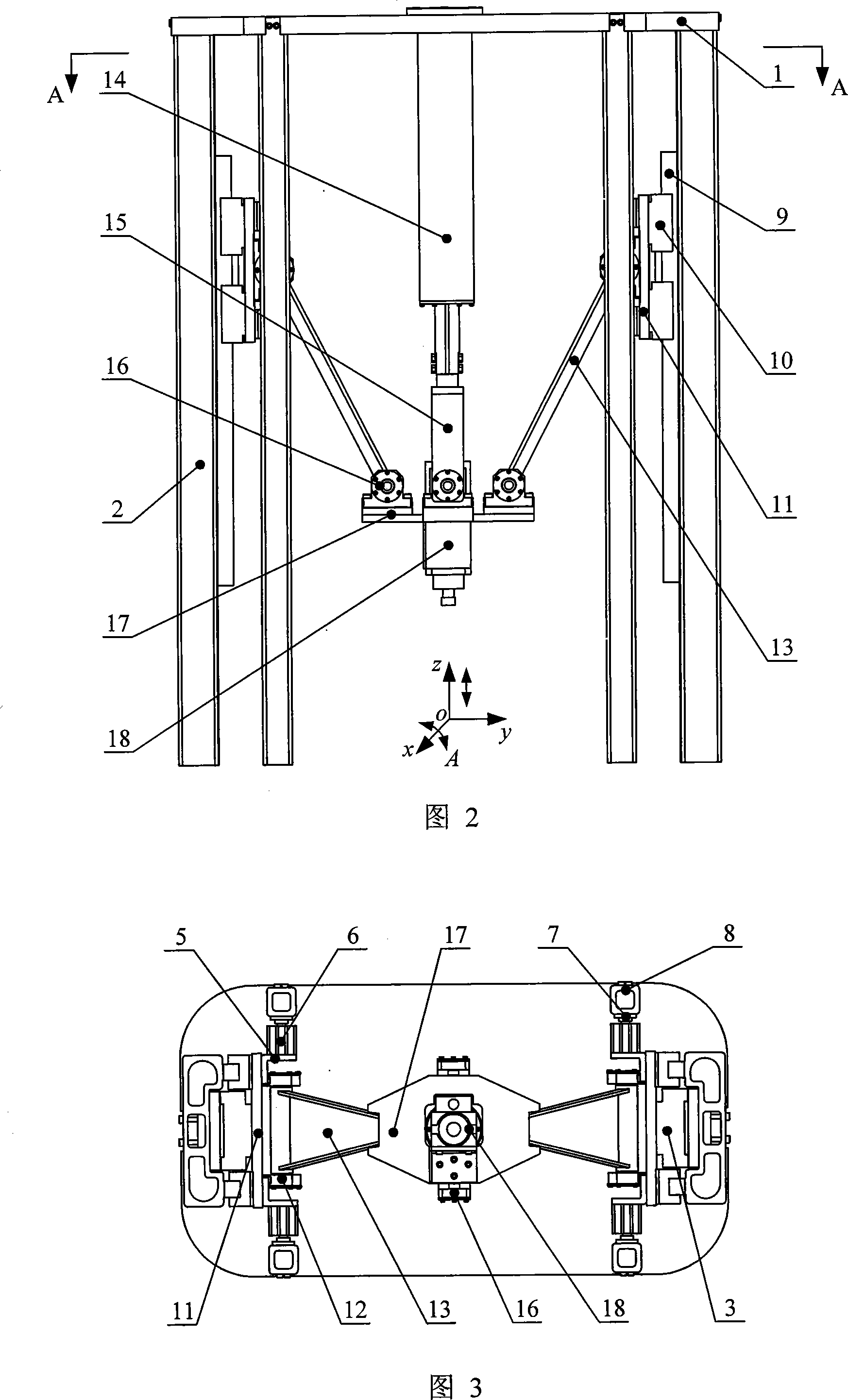 Platform of principal axis with paralleled Z, A two degrees of freedom driven by linear motor