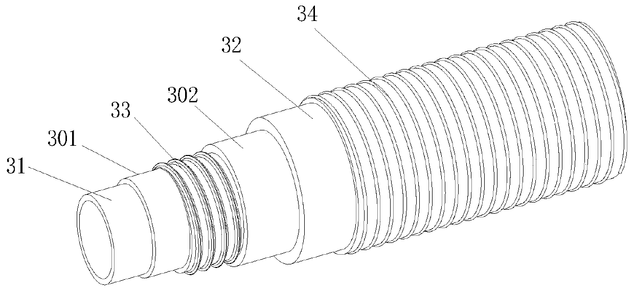 Track type hose suitable for oil tank floating roof water drainage