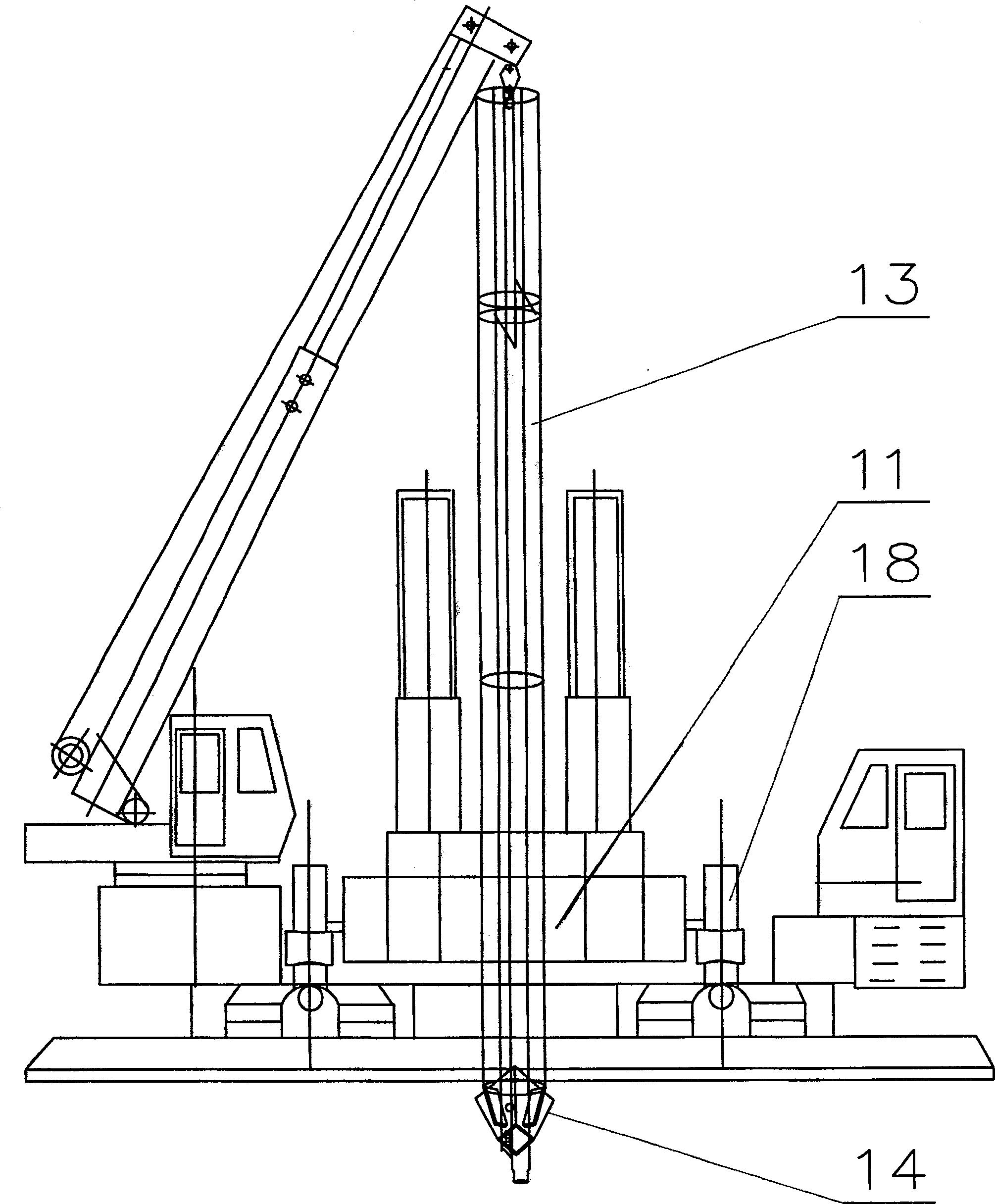Construction technique for holding type PHC tube pile with tip entering into rock by augering technique