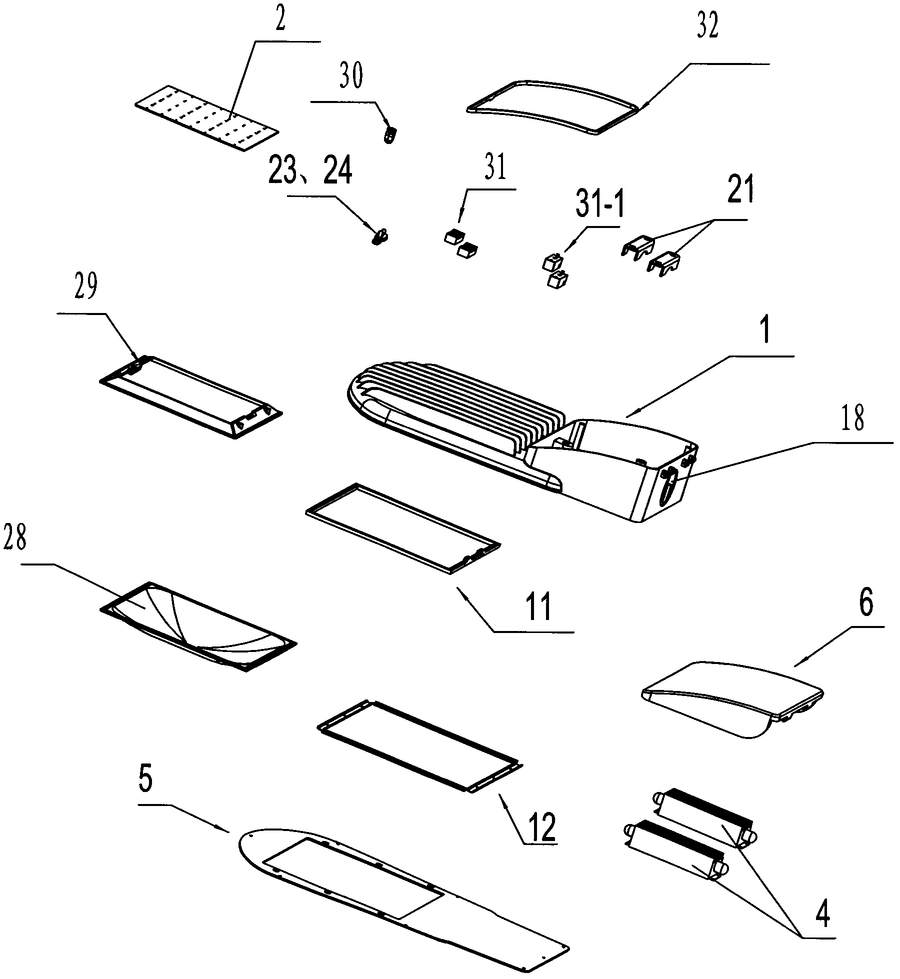 Light emitting diode (LED) lamp with front and rear cavity structures