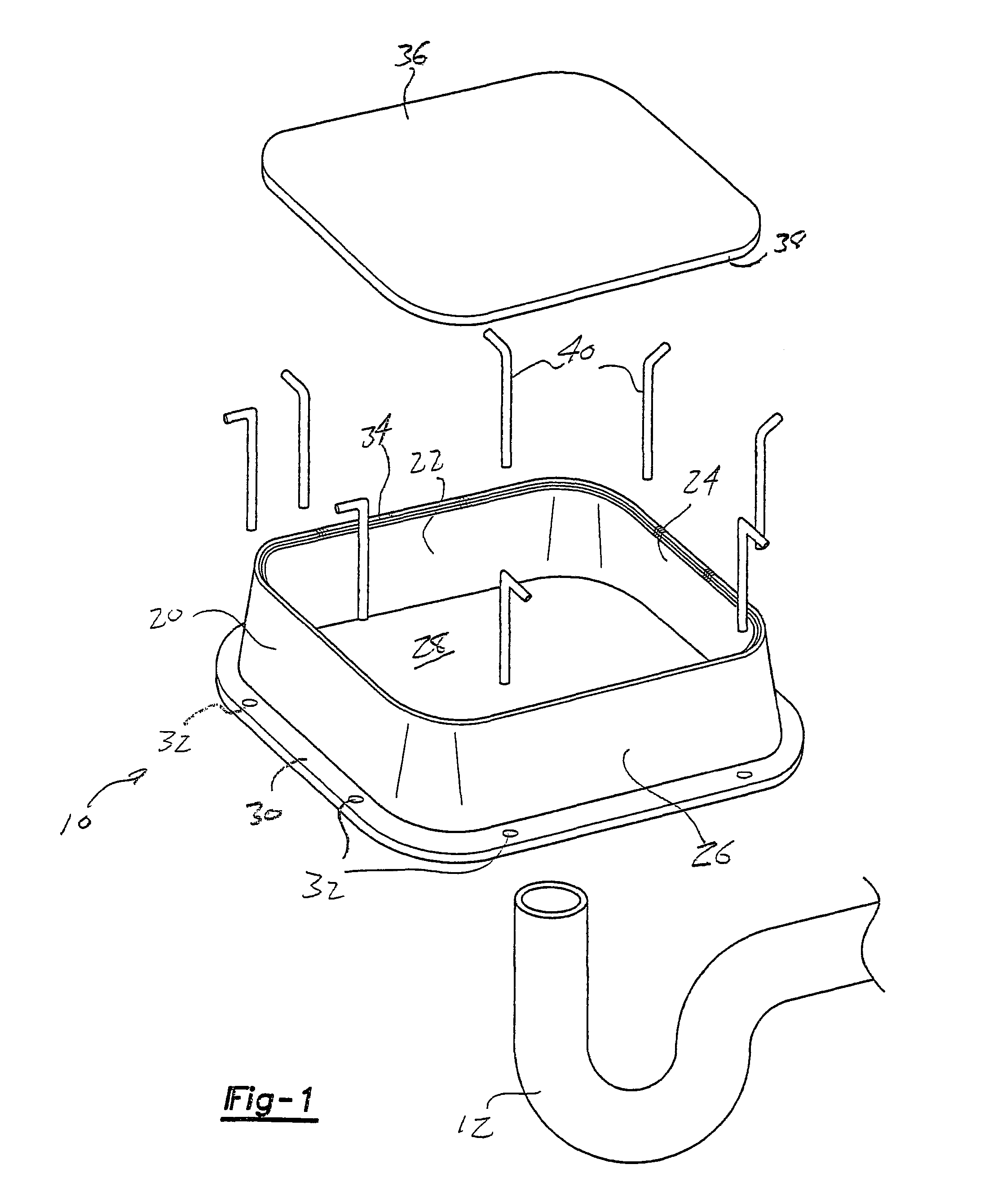 Rough in box for use in protecting a plumbing drain line during pouring of concrete