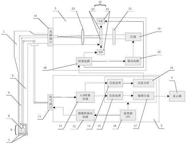 Method and device for controlling brightness of electronic endoscope image area