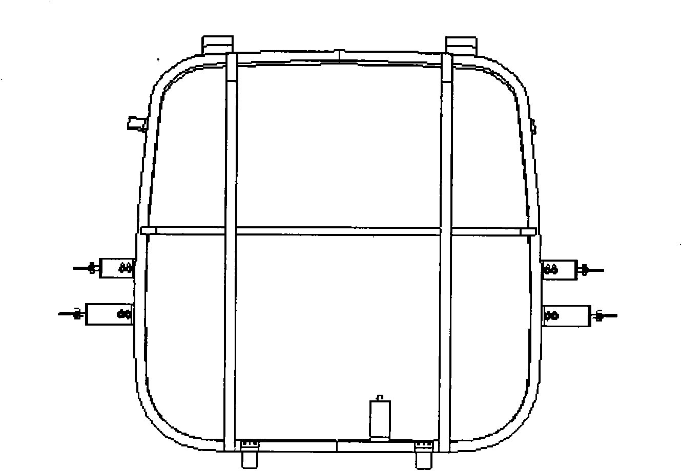 White automobile body tail doorframe checking tool and tail doorframe size detection method