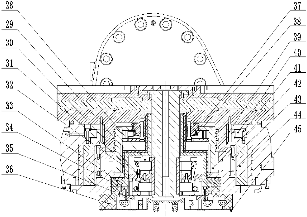 Special double-rotary worktable for cradle short-arc compound machining center