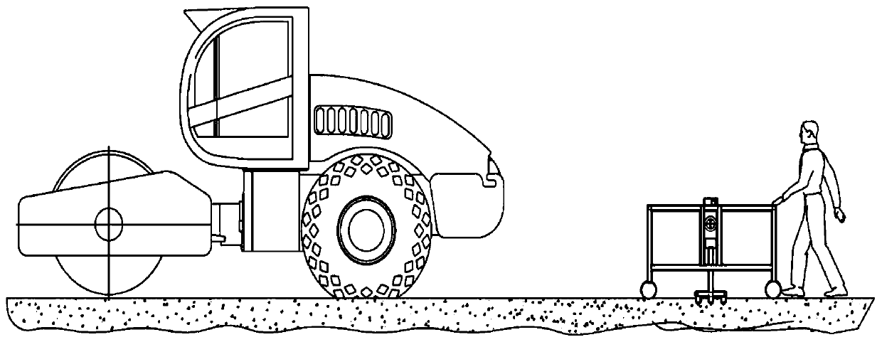 Pitch mixed material compaction shear characteristic detection device in construction compaction process