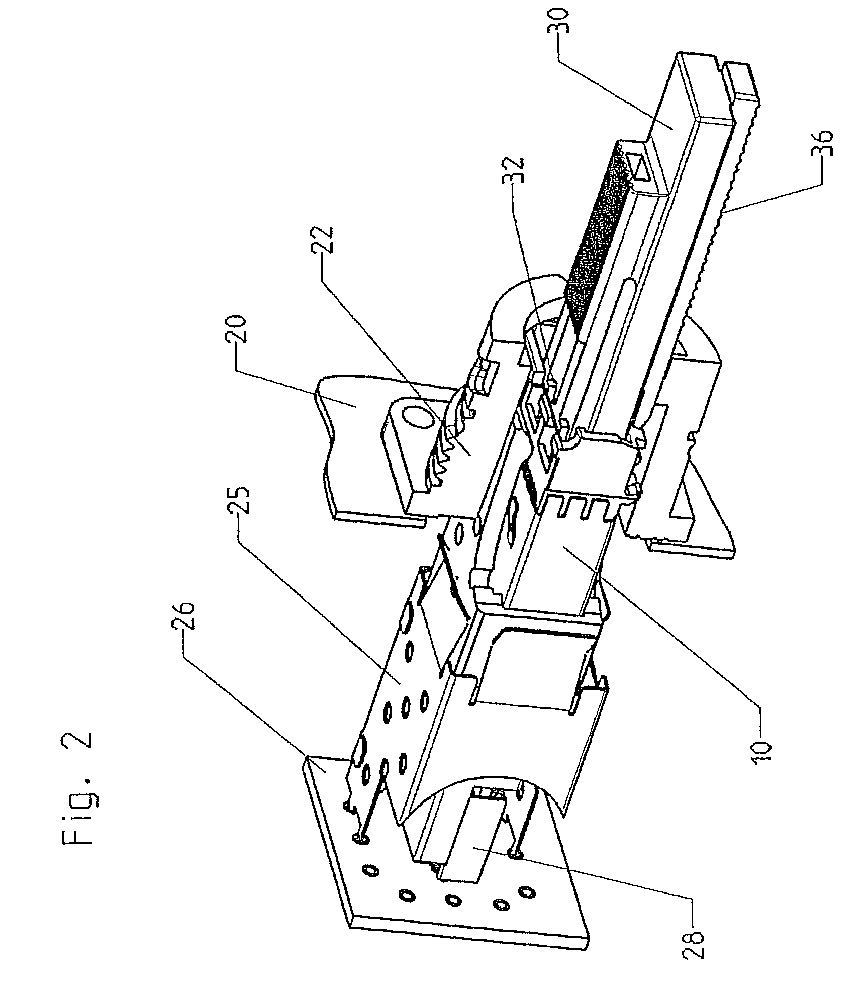 Device for releasing a transceiver fixed in a housing via a connection from the housing