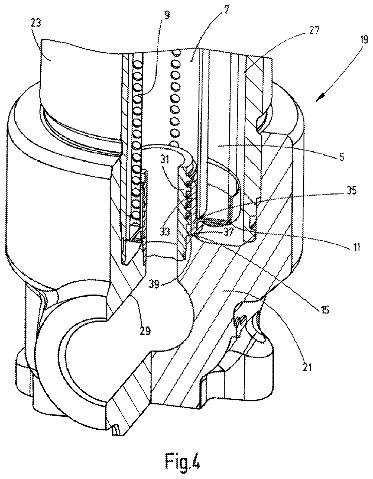 Filter device with coupling element