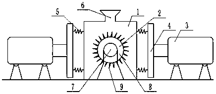 Polyester fiber bulking device