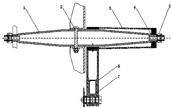 Fixed shaft type full-moving rudder surface mounting structure