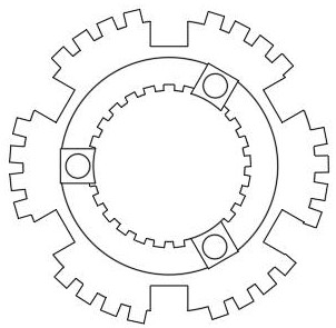 Splined hub middle hole boring equipment with size adaption function