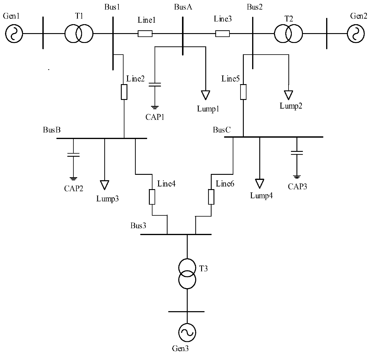 Method for acquiring asymmetrical short-circuit current DC components of complex power system