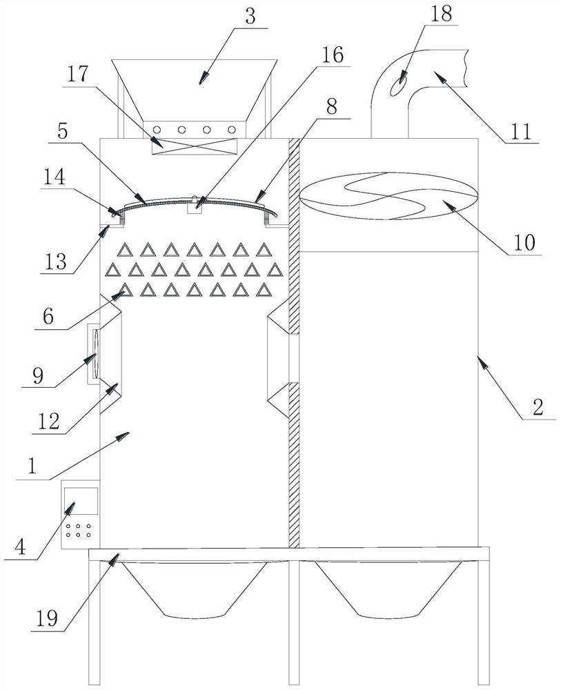 Grain drying and screening device