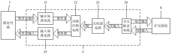 A safety detection circuit and detection method for the control button of a mining transfer withdrawal machine