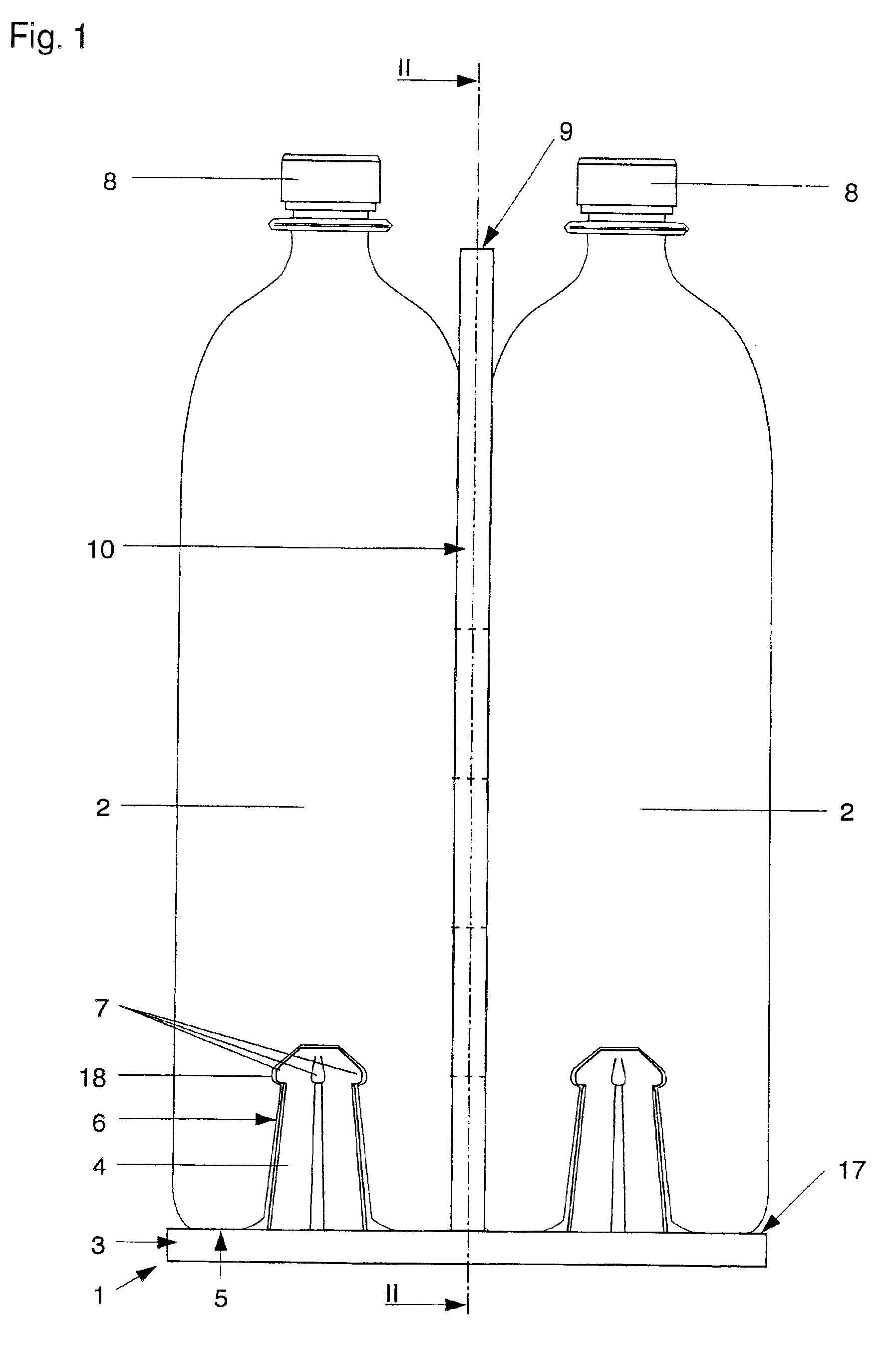 Fixture for recycling bottles and recycling bottle
