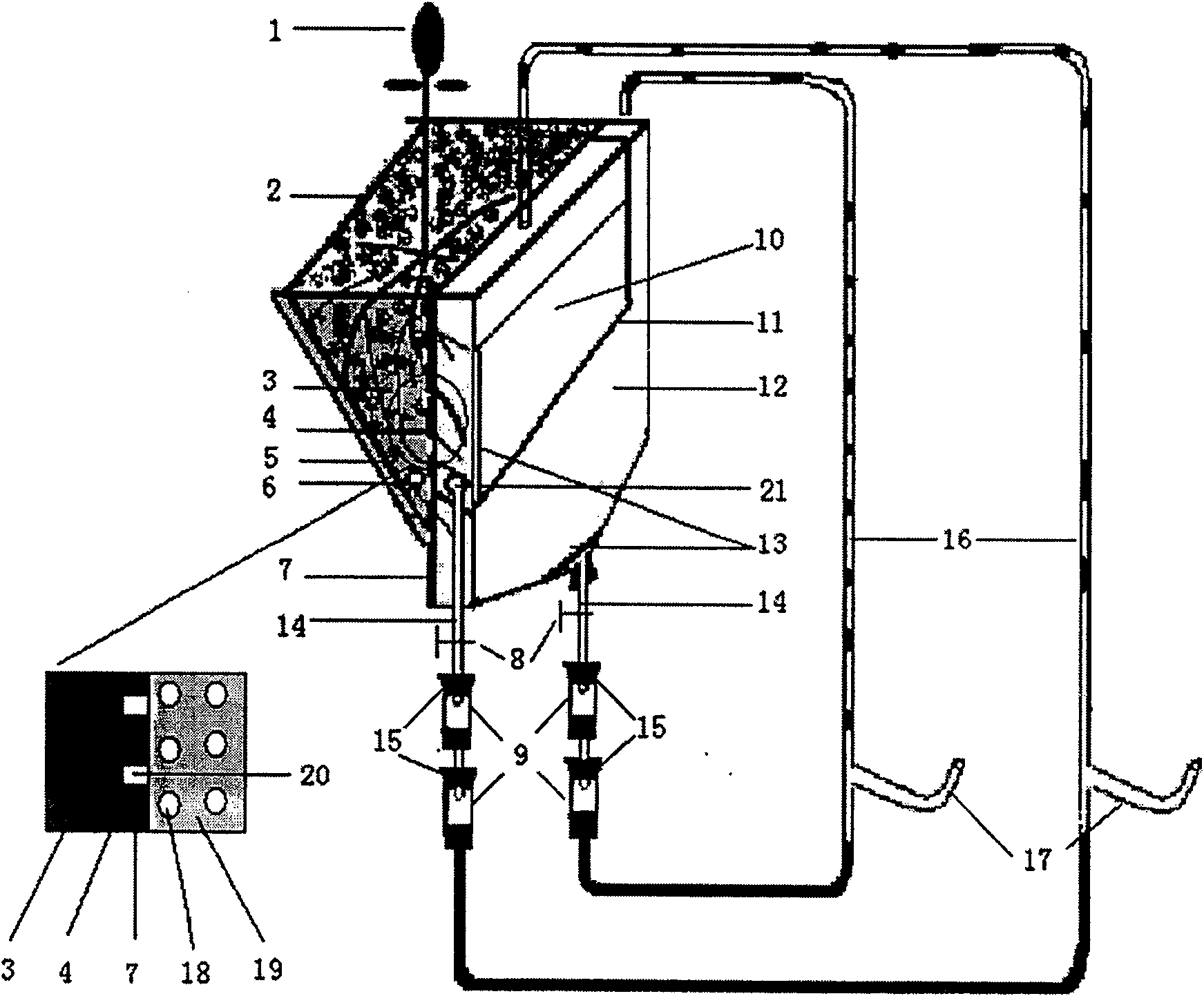 Collecting method and apparatus for secretion from root system of plant in pot