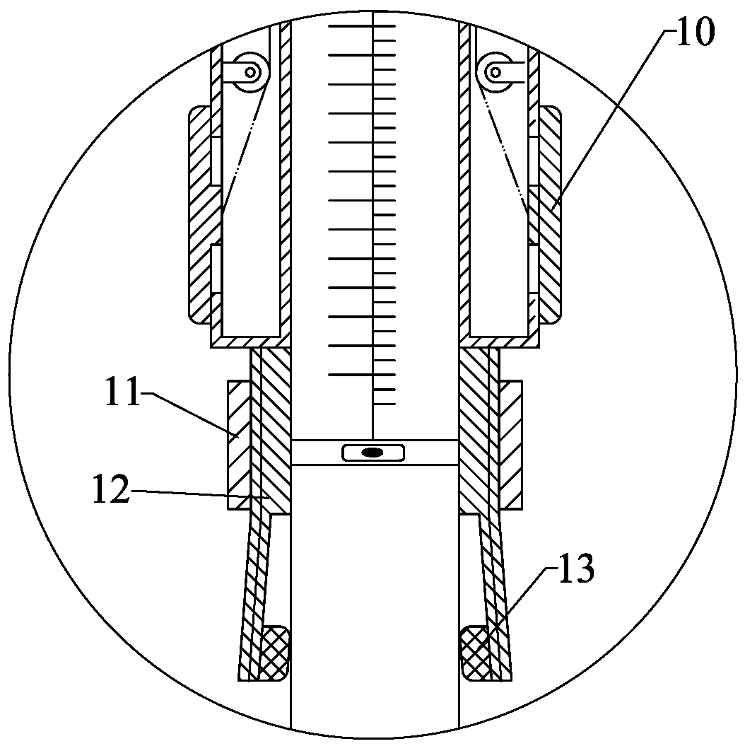 Measuring device and method for destructive testing in tunnel lining quality detection