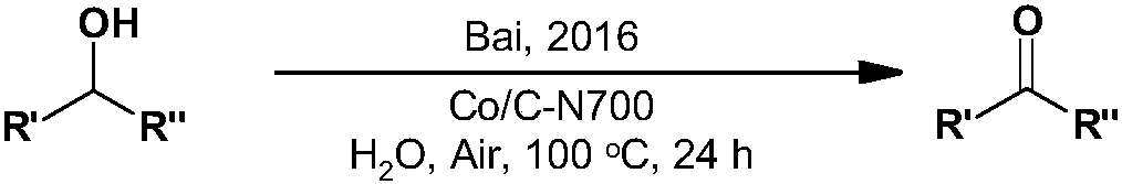 Synthesizing method for oxidizing cobalt and manganese-based composite oxide catalyzed alcohol into aldehyde or ketone