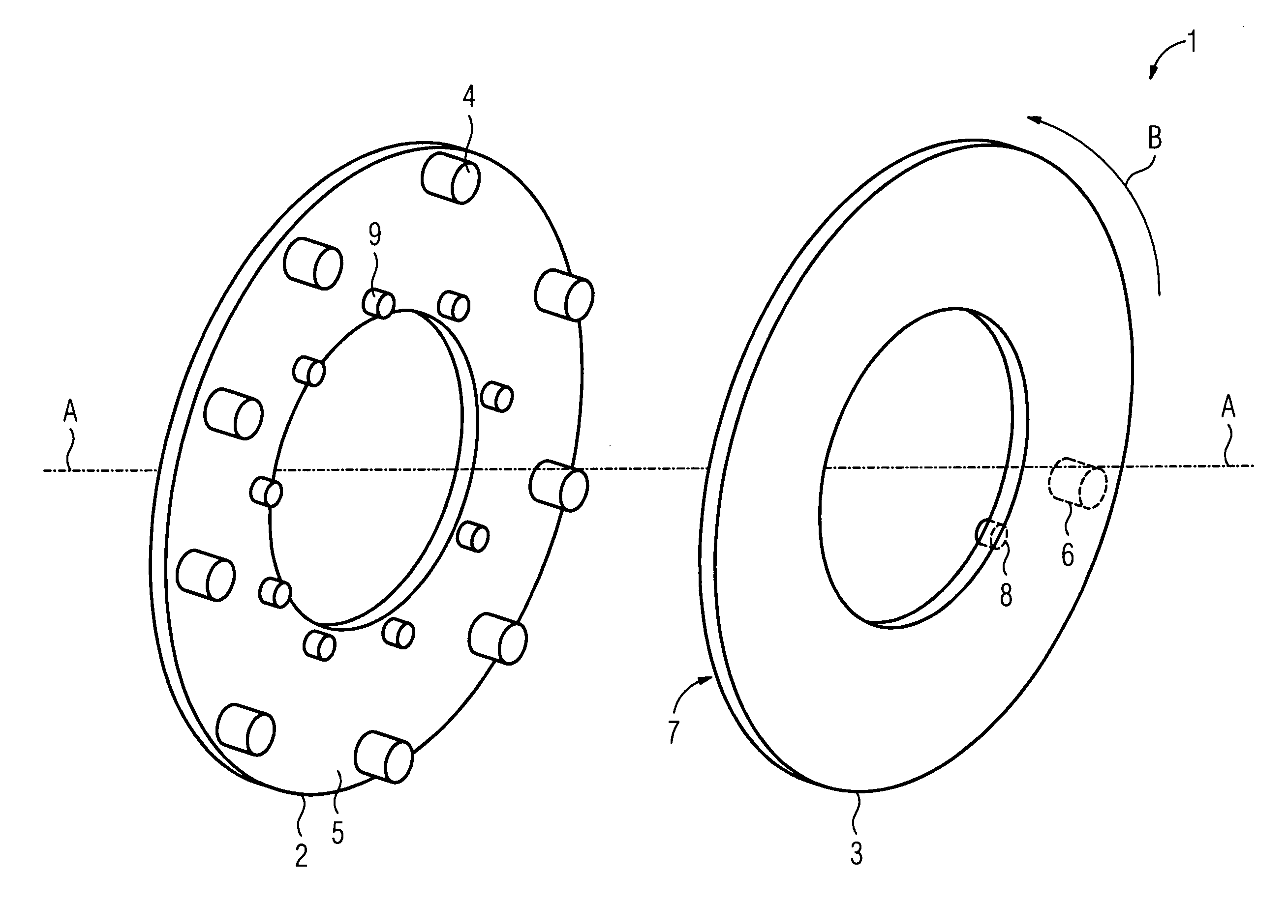 Device for transferring light signals between two elements relatively movable to one another