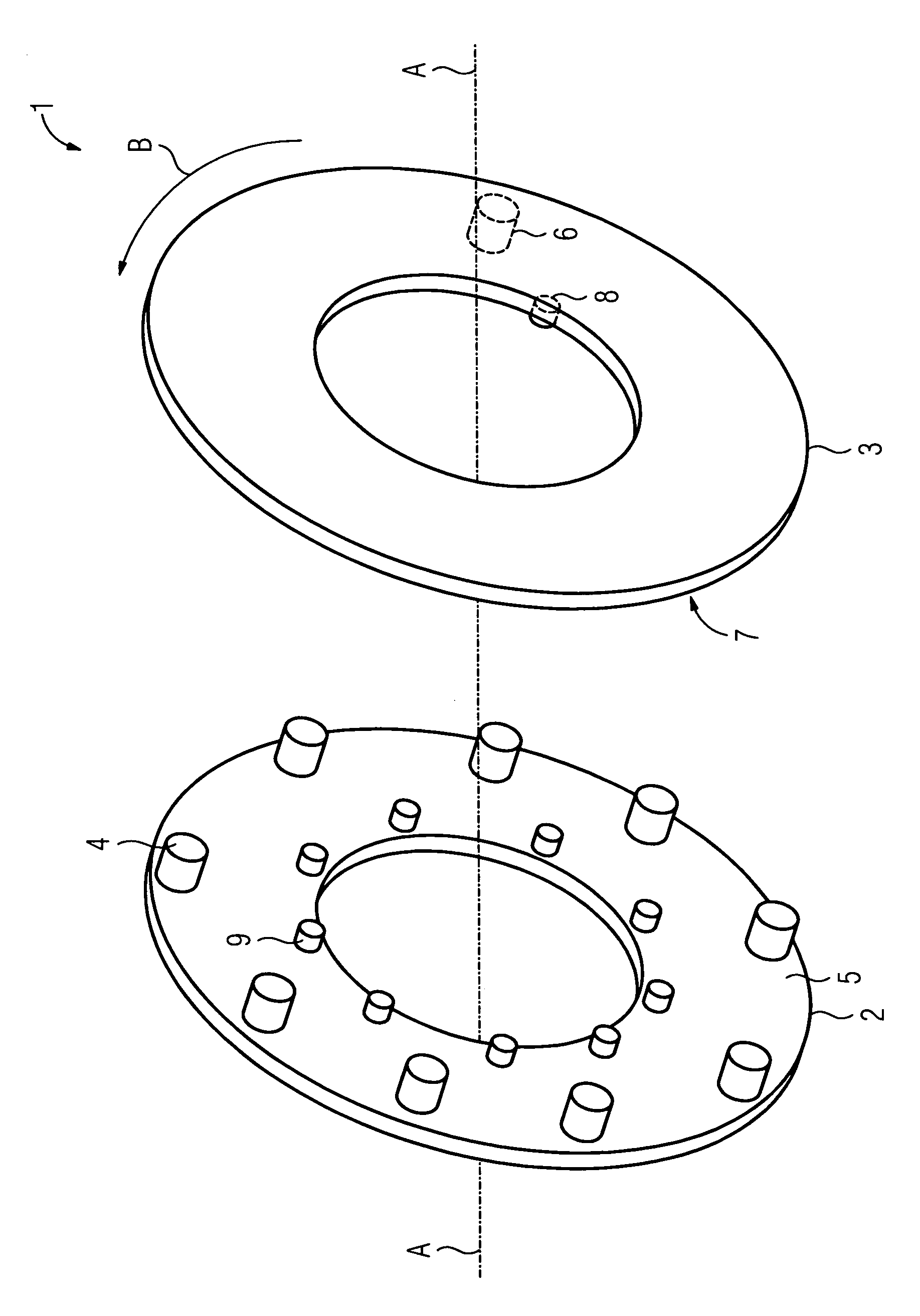 Device for transferring light signals between two elements relatively movable to one another