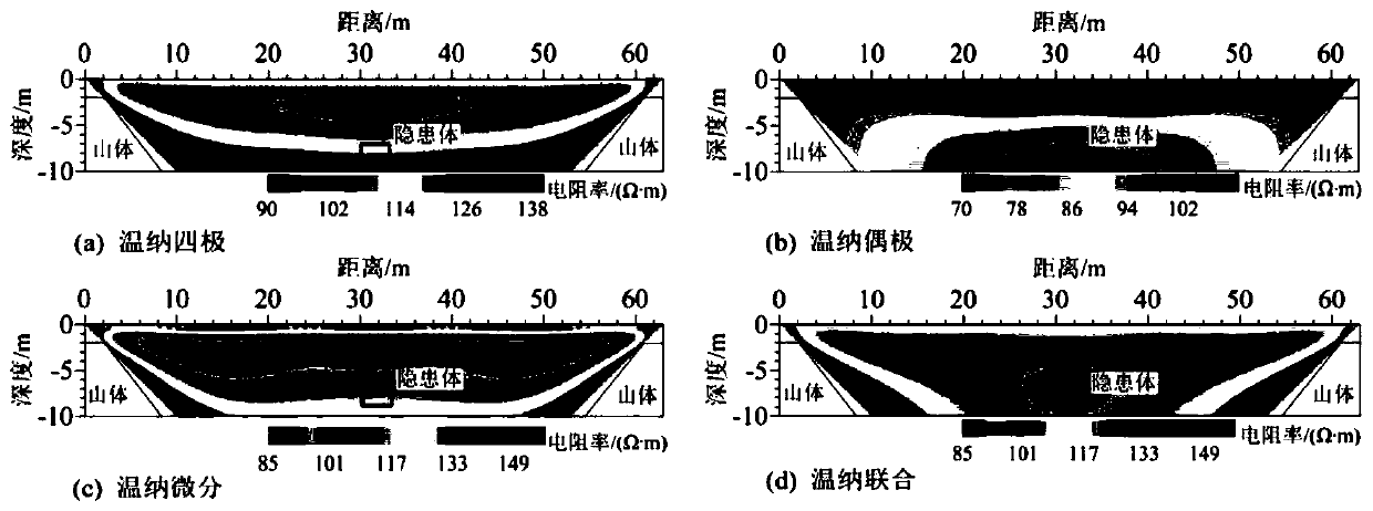 Earth and rockfill dam leakage diagnosis method based on Wenner joint inversion