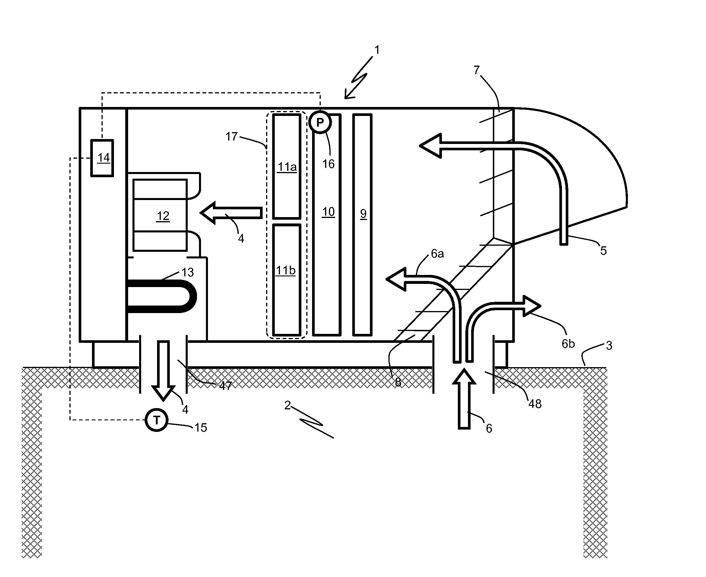 Space conditioning system with hot gas reheat, and method of operating the same