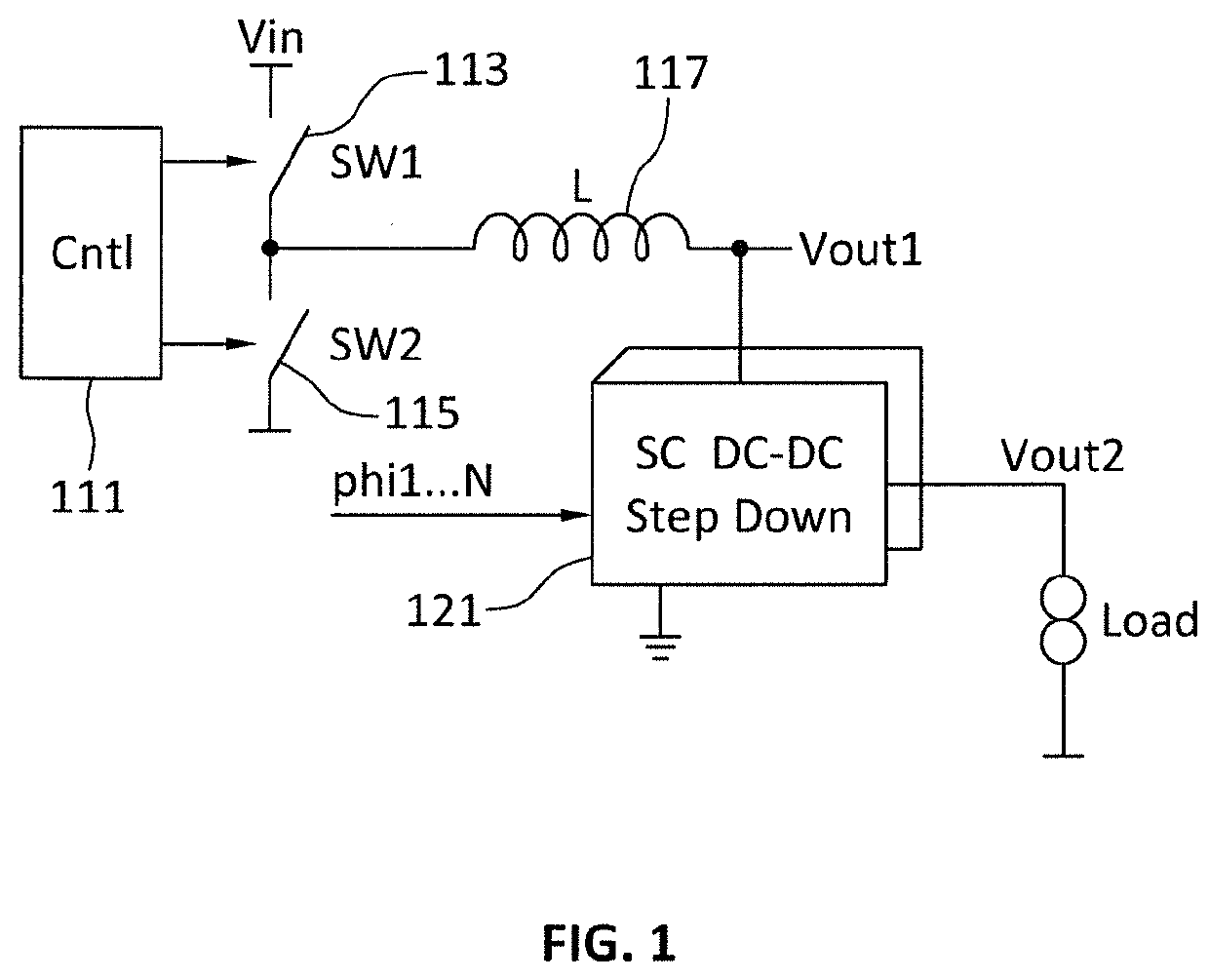 Combined inductive and switched capacitive power supply conversion