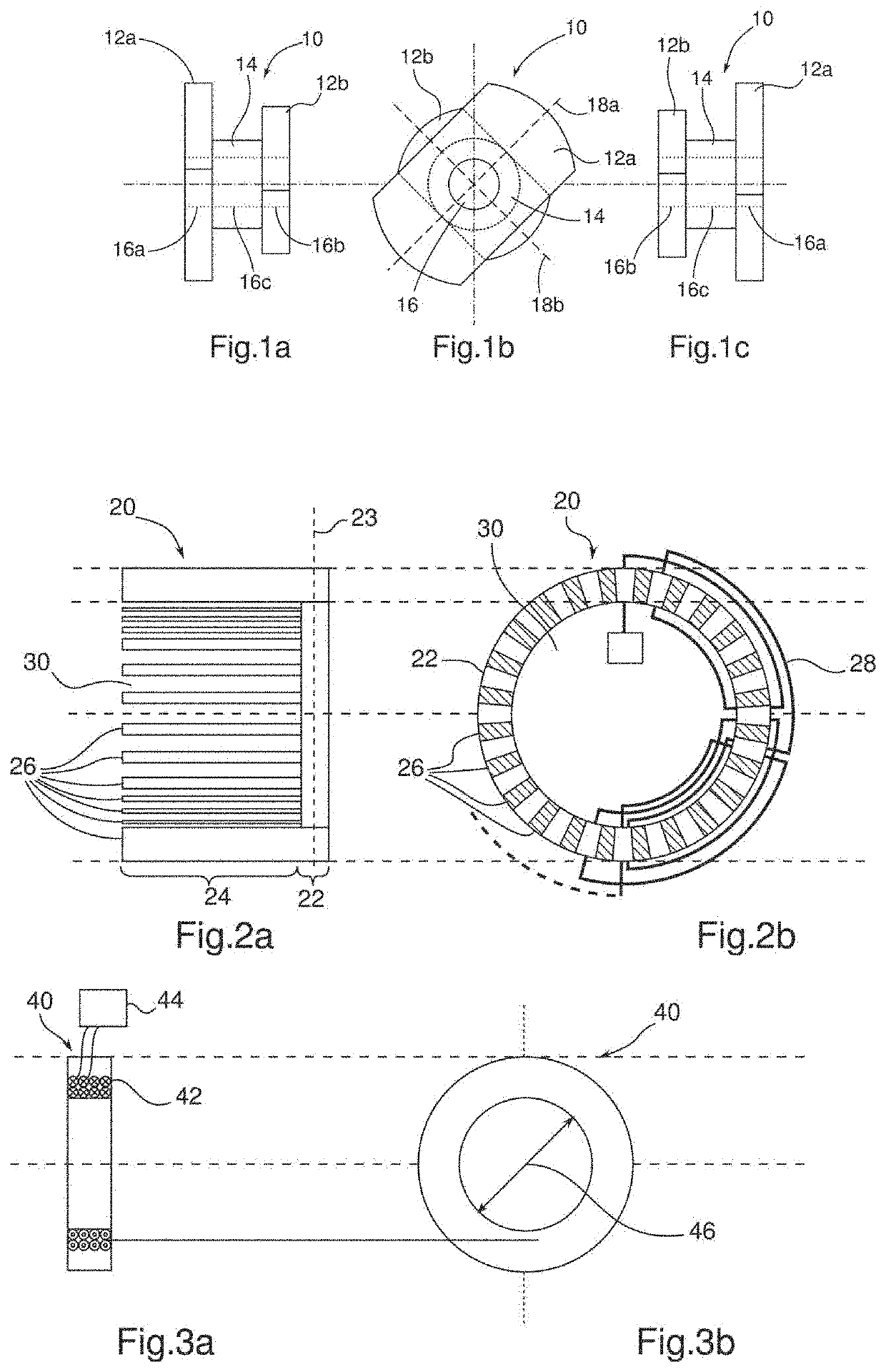 Synchronous electrical machine with rotor having angularly shifted portions