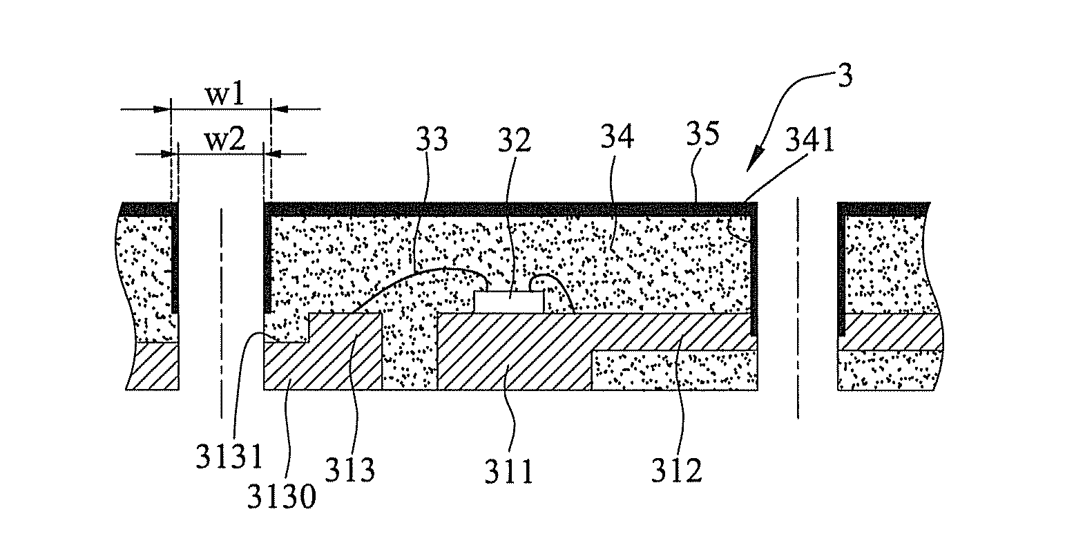 Quad flat non-leaded package structure with electromagnetic interference shielding function and method for fabricating the same