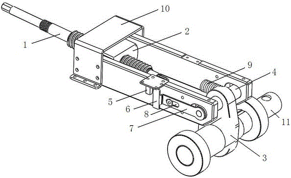A rotary movement blocking detecting mechanism controlled by a linear pair