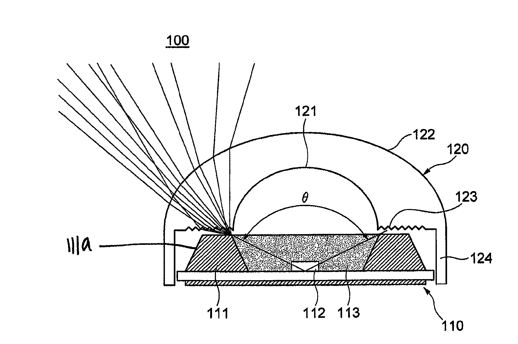 Spread lens with refraction parts, and lighting device