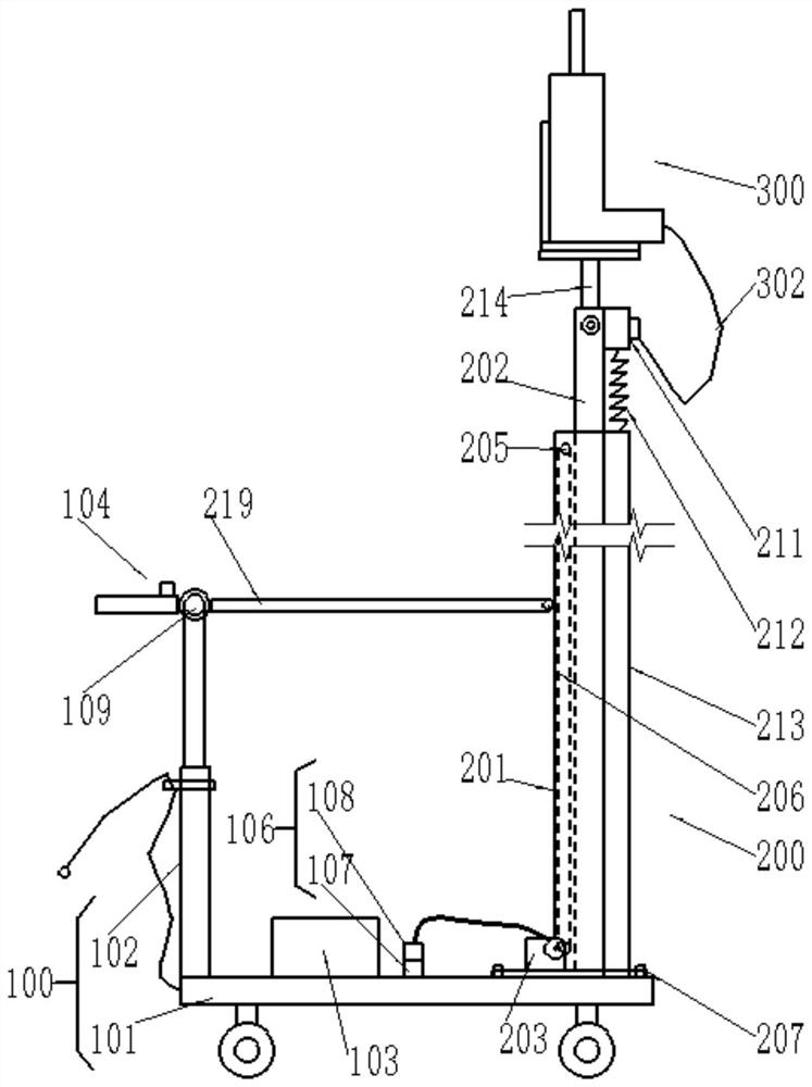 A vertical horizontal punching machine