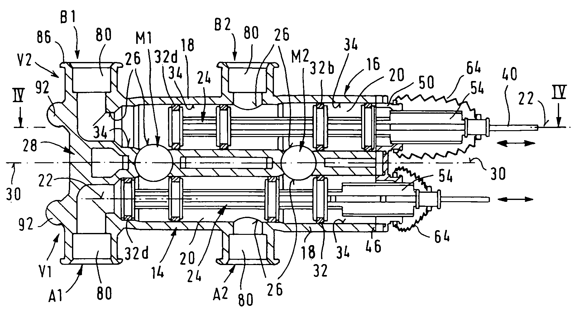 Multiway valve arrangement
