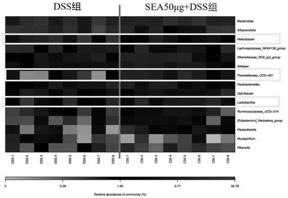 Application of SEA in preparation of drugs for treating inflammatory bowel diseases and biomarker for detecting curative effect of inflammatory bowel diseases