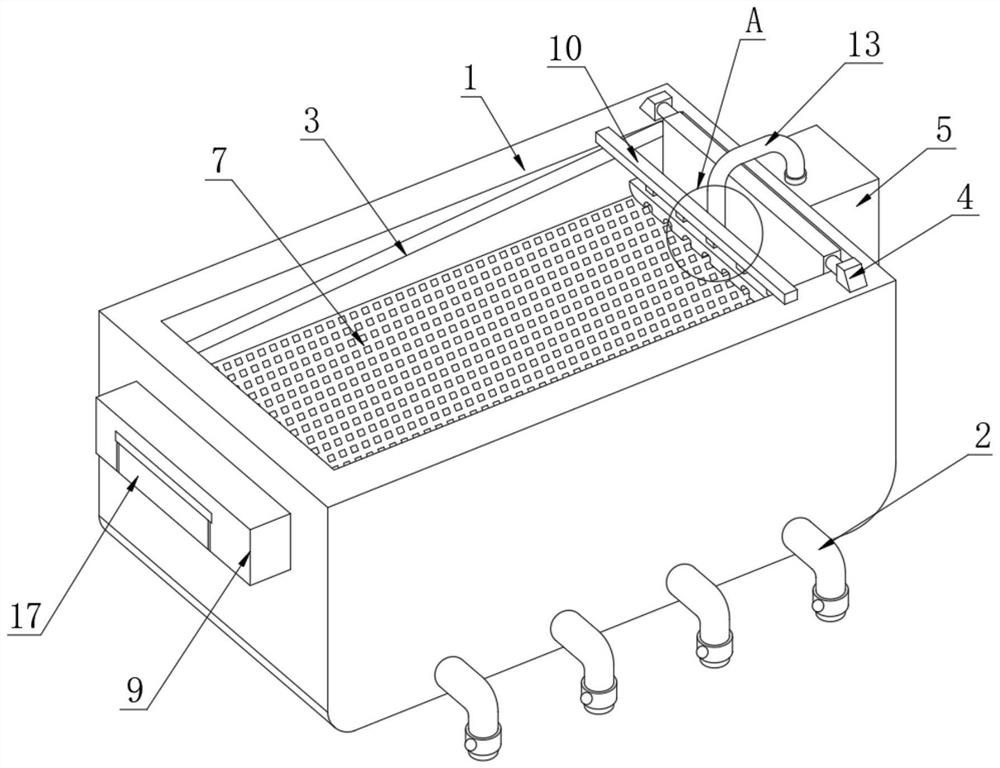 Easy-to-clean filtering device for water pollution impurities