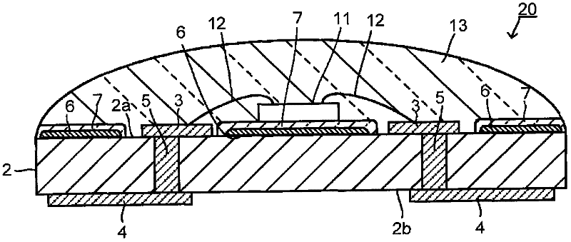 Substrate for mounting light-emitting element, production process thereof and light-emitting device