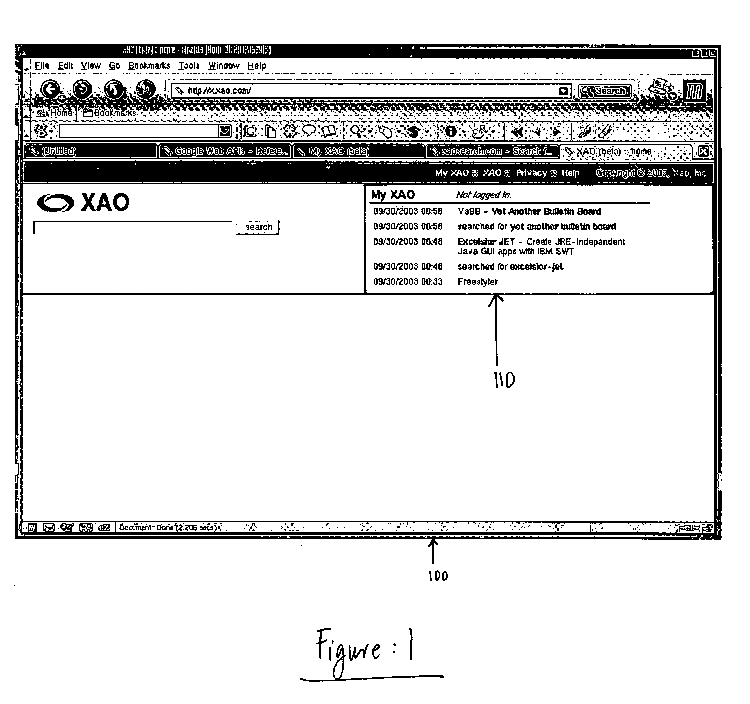 Method for maintaining a record of searches and results