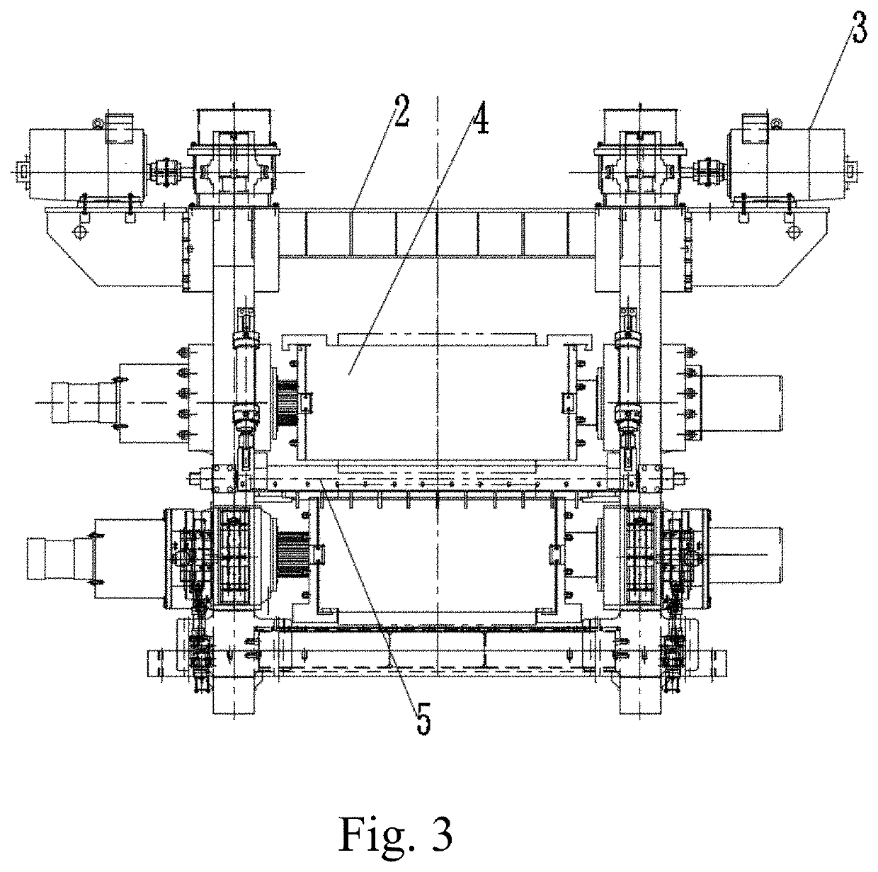 Large-scale axle intelligent cross wedge rolling mill for rail transit