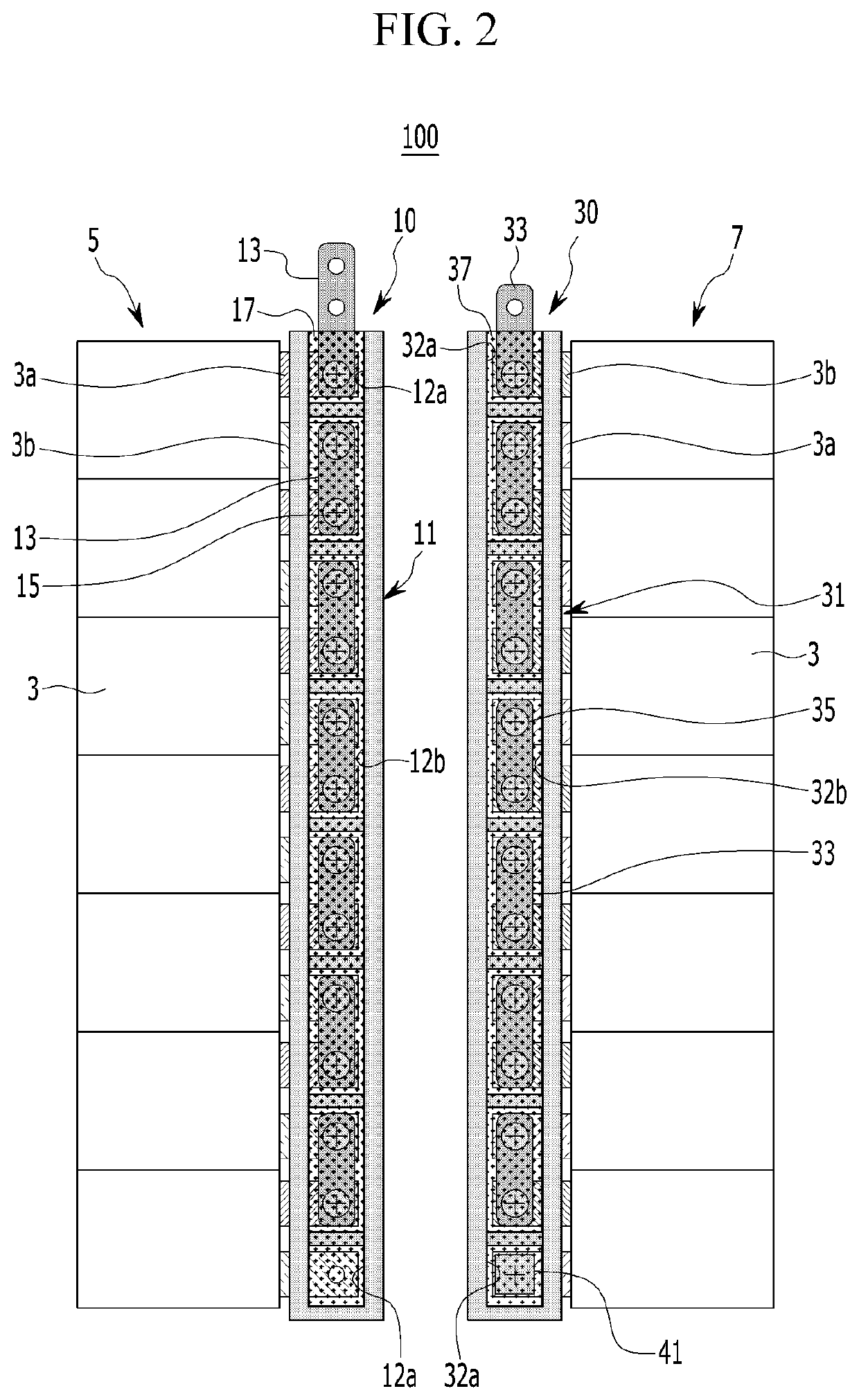 Connection structure of terminal for battery